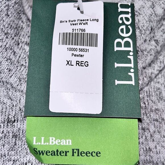 L.L.Bean Sweater Fleece Long Vest - Picture 9 of 11